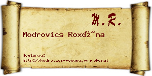 Modrovics Roxána névjegykártya